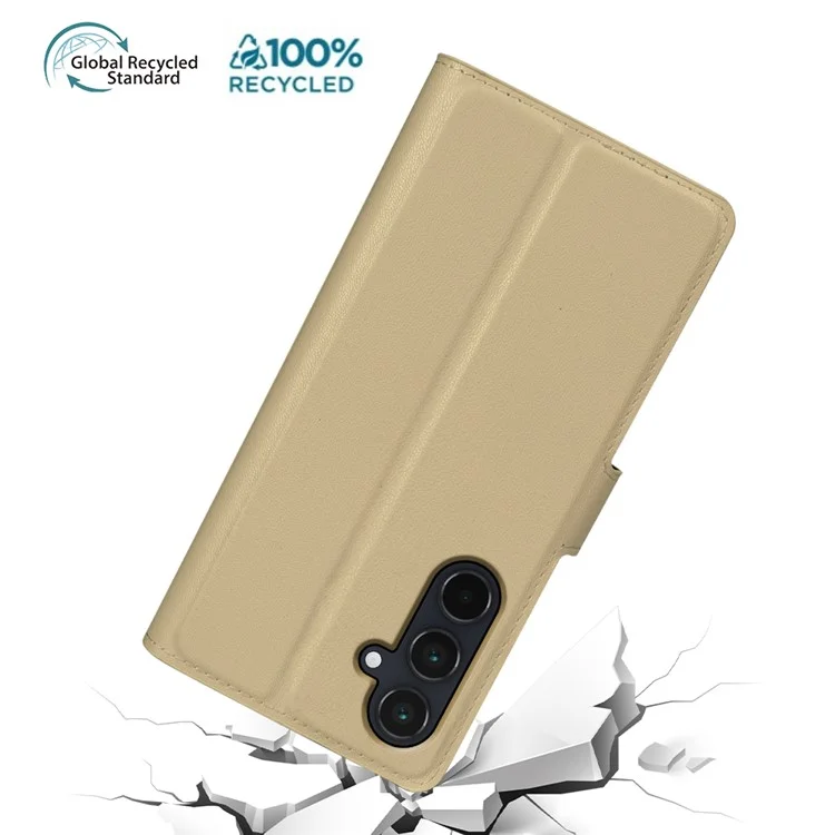 Чехол-подставка для Samsung Galaxy A15 5G / 4G из биологически разлагаемого экологически чистого RPET RPVB, тонкий чехол для телефона с отделением для карт - Хаки