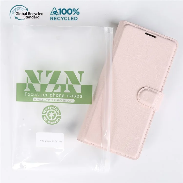 Чехол для Samsung Galaxy A16 5G / 4G с подставкой, биоразлагаемый эко-чехол из переработанного ПЭТ, тонкий чехол-книжка с отделением для карт - Розовый