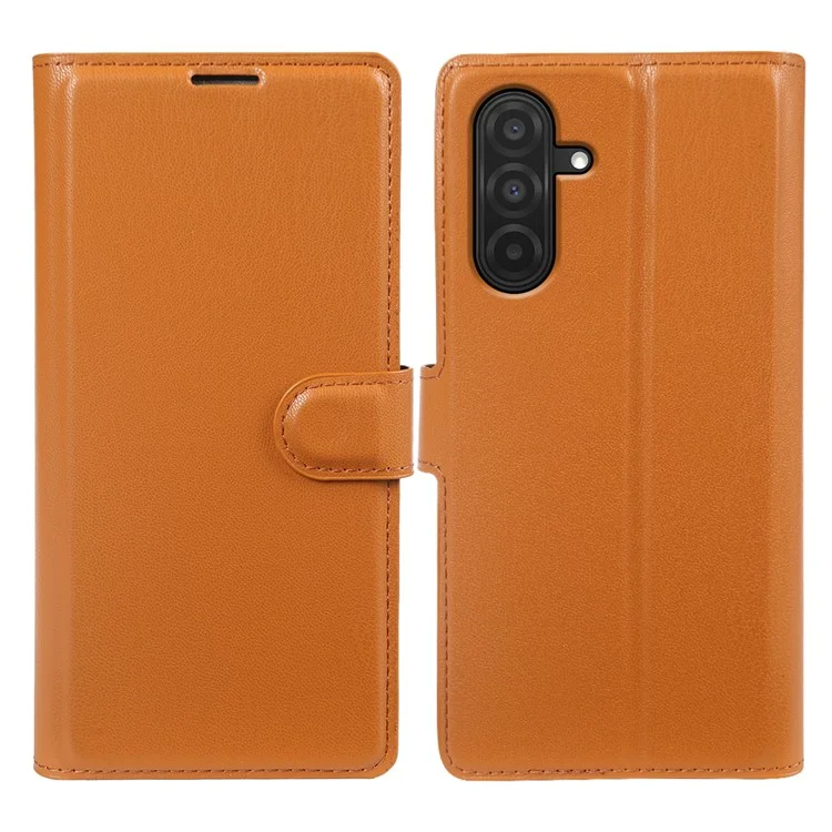 Para o Samsung Galaxy A26 5G Capa de suporte Biobased Eco-Friendly RPET RPVB Capa de telefone fina com carteira - Laranja