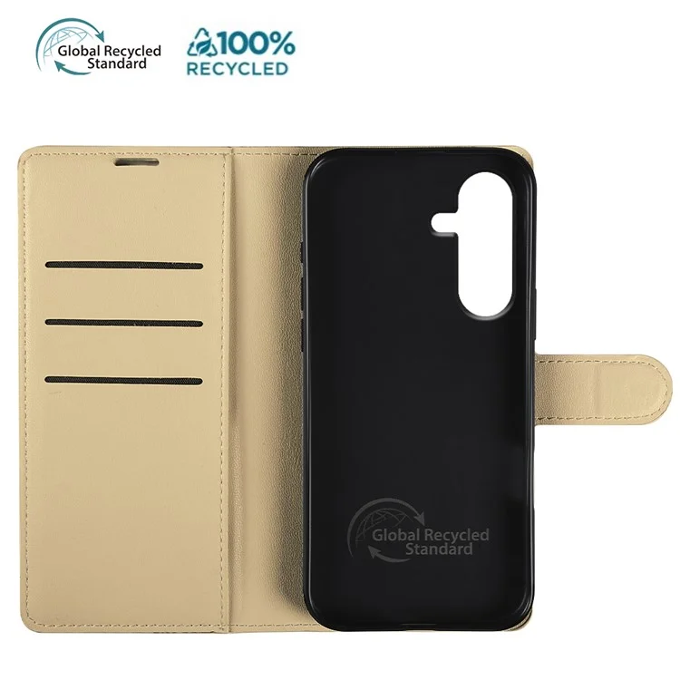 Capa com Suporte para Samsung Galaxy A36 5G Ecológica Biológica de RPET RPVB - Capa de Celular Slim com Carteira - Cáqui