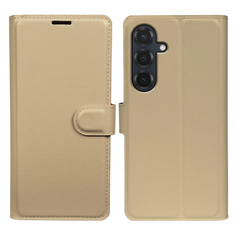 For Samsung Galaxy S25 Stand Case Biobased Eco-Friendly RPET RPVB Slim Phone Cover with Wallet - Khaki
