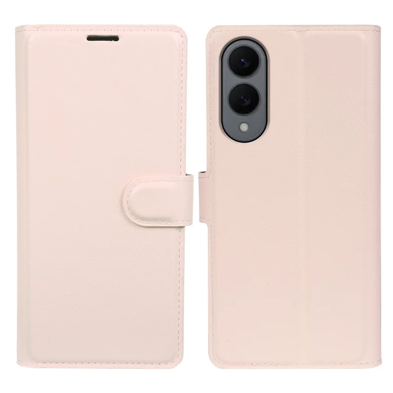 For Samsung Galaxy S25 Edge Stand Case Biobased Eco-Friendly RPET RPVB Slim Phone Cover with Wallet - Pink