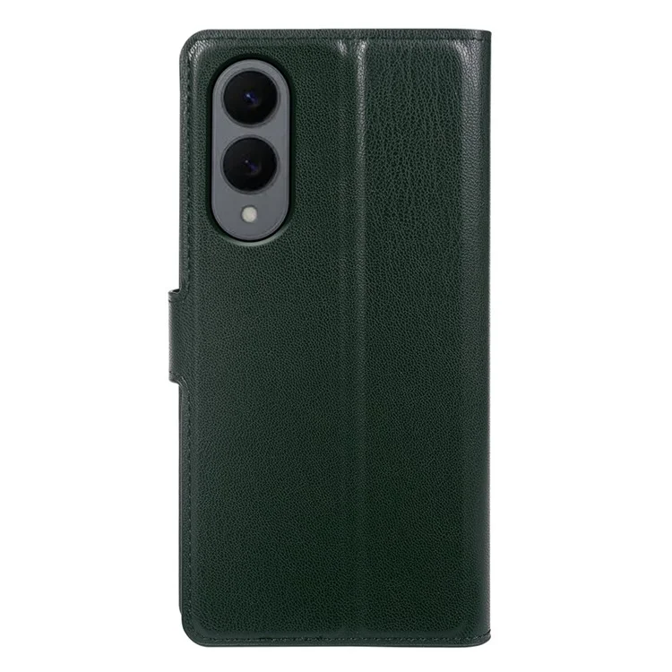 For Samsung Galaxy S25 Edge Stand Case Biobased Eco-Friendly RPET RPVB Slim Phone Cover with Wallet - Blackish Green