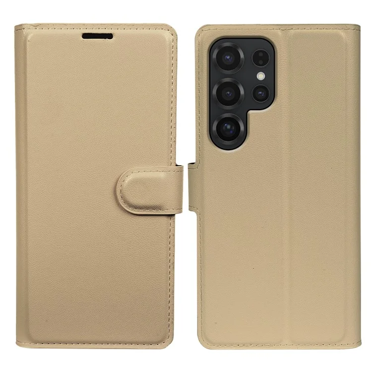 Capa com Suporte para Samsung Galaxy S25 Ultra - Estojo Ecológico de RPET/RPVB, Capa de Telefone Slim com Carteira - Cor Cáqui