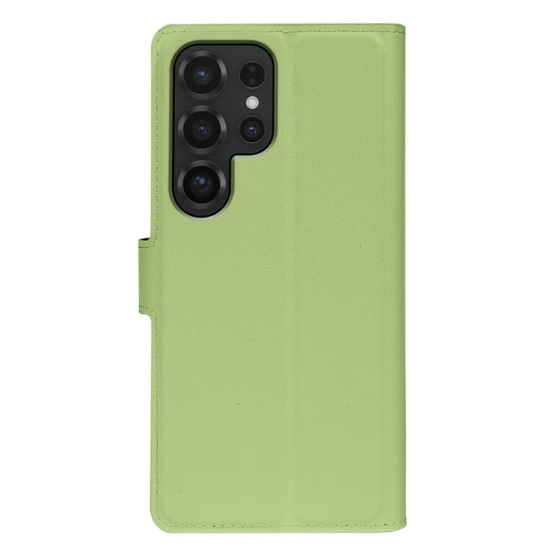 For Samsung Galaxy S25 Ultra Stand Case Biobased Eco-Friendly RPET RPVB Slim Phone Cover with Wallet - Light Green