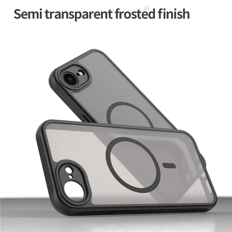 Acquisto all'ingrosso per custodia iPhone 16e compatibile con MagSafe antiurto in PC + TPU - Nero