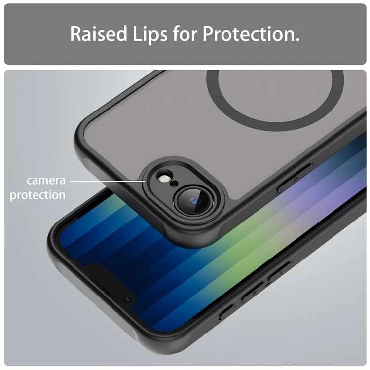 Acquisto all'ingrosso per custodia iPhone 16e compatibile con MagSafe antiurto in PC + TPU - Nero