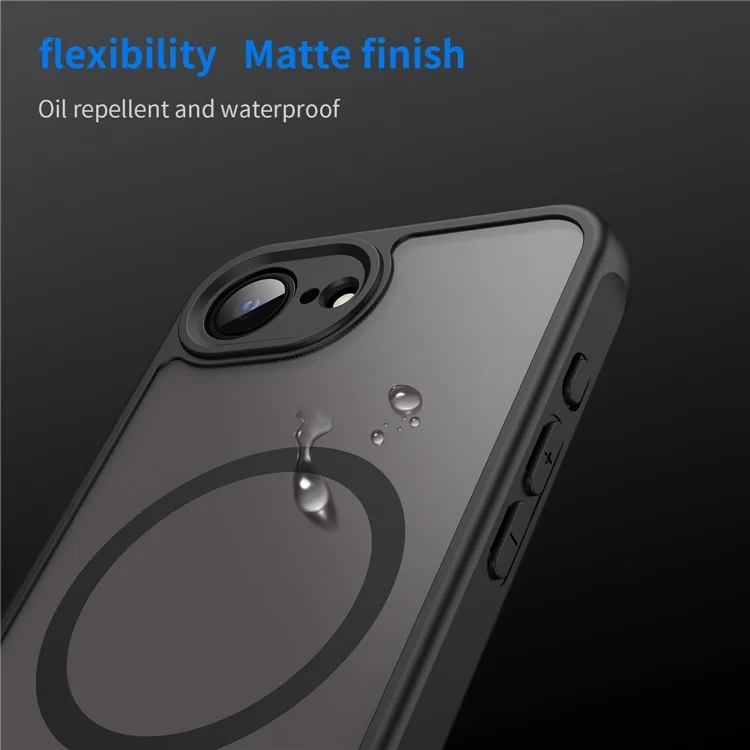 Acquisto all'ingrosso per custodia iPhone 16e compatibile con MagSafe antiurto in PC + TPU - Nero