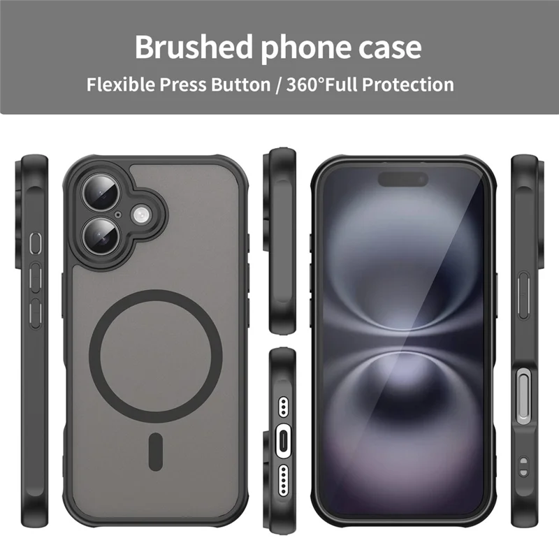 Bulk Purchasing For iPhone 16 Plus Case Compatible with MagSafe Anti Drop PC + TPU Phone Cover - Black