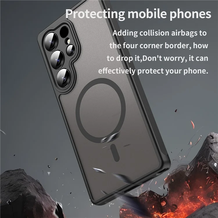 Массовая закупка чехла для Samsung Galaxy S24 Ultra, совместимого с MagSafe, ударопрочный, из ПК + ТПУ, черный