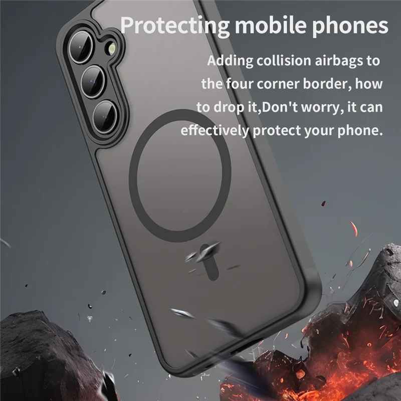 Bulk Purchasing For Samsung Galaxy S24 FE Magnetic Case Anti Drop PC + TPU Phone Cover - Black