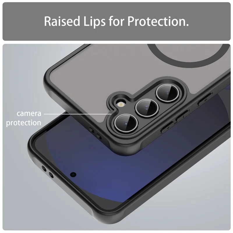 Bulk Purchasing For Samsung Galaxy S24 FE Magnetic Case Anti Drop PC + TPU Phone Cover - Black