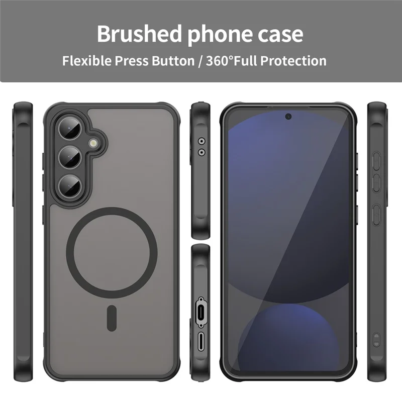 Bulk Purchasing For Samsung Galaxy S24 FE Magnetic Case Anti Drop PC + TPU Phone Cover - Black