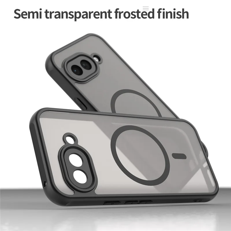 Bulk Purchasing For Google Pixel 9a Magnetic Case Anti Drop PC + TPU Phone Cover - Black