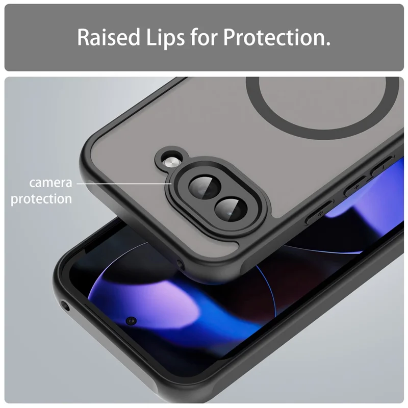 Bulk Purchasing For Google Pixel 9a Magnetic Case Anti Drop PC + TPU Phone Cover - Black