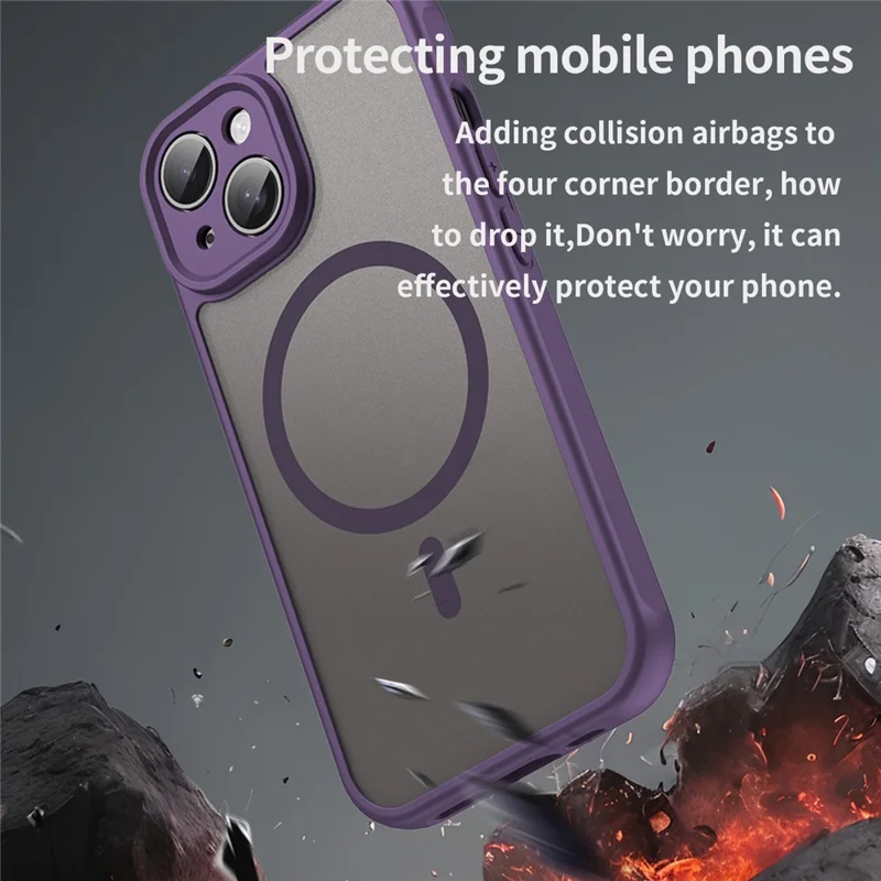 Acquisto all'ingrosso per Cover iPhone 15 Compatibile con MagSafe Antiurto PC + TPU - Viola
