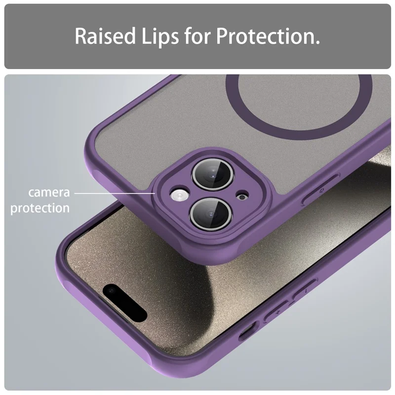Acquisto all'ingrosso per Cover iPhone 15 Compatibile con MagSafe Antiurto PC + TPU - Viola