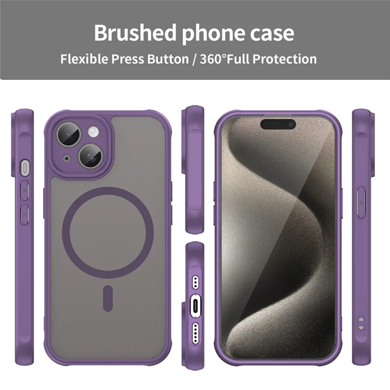 Acquisto all'ingrosso per Cover iPhone 15 Compatibile con MagSafe Antiurto PC + TPU - Viola