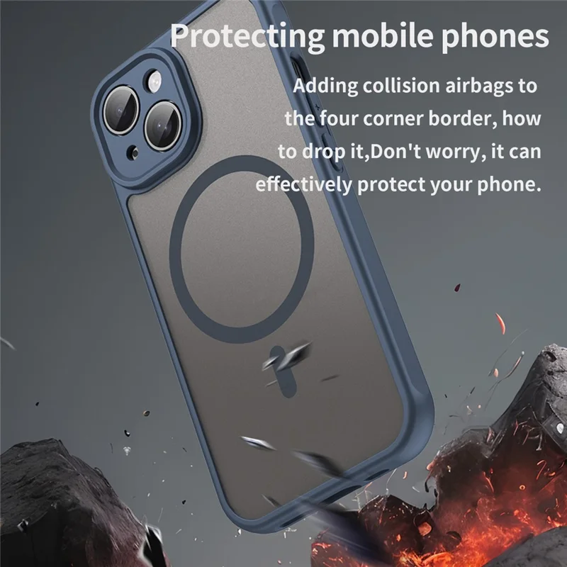 Bulk Purchasing For iPhone 15 Plus / 14 Plus Case Compatible with MagSafe Anti Drop PC + TPU Phone Cover - Blue