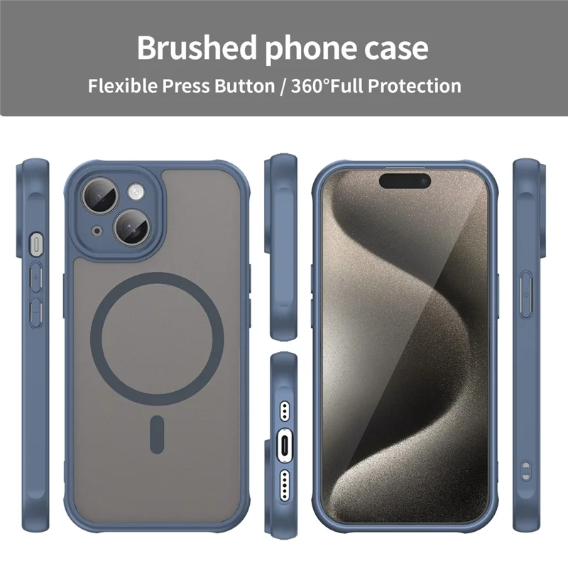 Bulk Purchasing For iPhone 15 Plus / 14 Plus Case Compatible with MagSafe Anti Drop PC + TPU Phone Cover - Blue