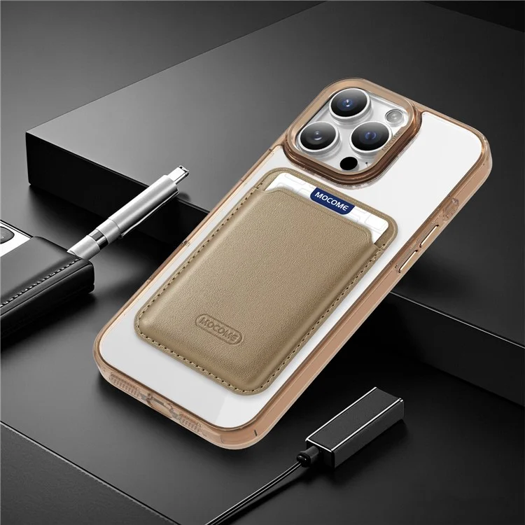 MOBEST Para iPhone 16 Pro Max Funda Magnética con Tarjetero Extraíble de TPU + PC - Oro Desierto