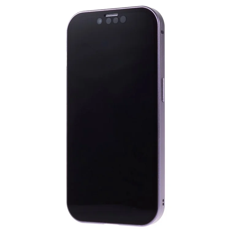 Étui de protection antivol pour iPhone 14 Plus, fermeture magnétique, cadre métallique + verre trempé double face, protection intégrale anti-chute - Violet