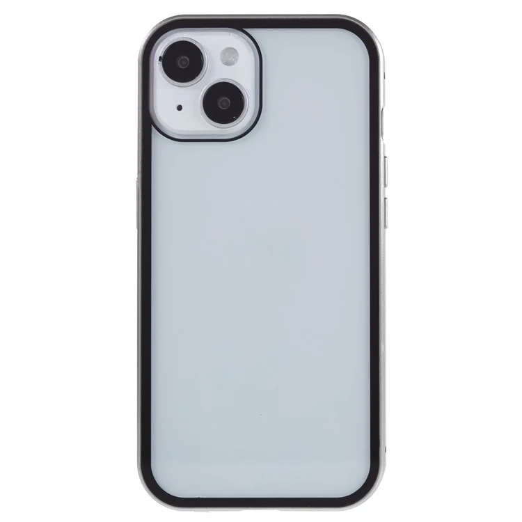 For iPhone 14 Plus Anti-spy Phone Case Magnetic Closure Metal Frame + Double-sided Tempered Glass Full Coverage Drop-proof Cover - Silver