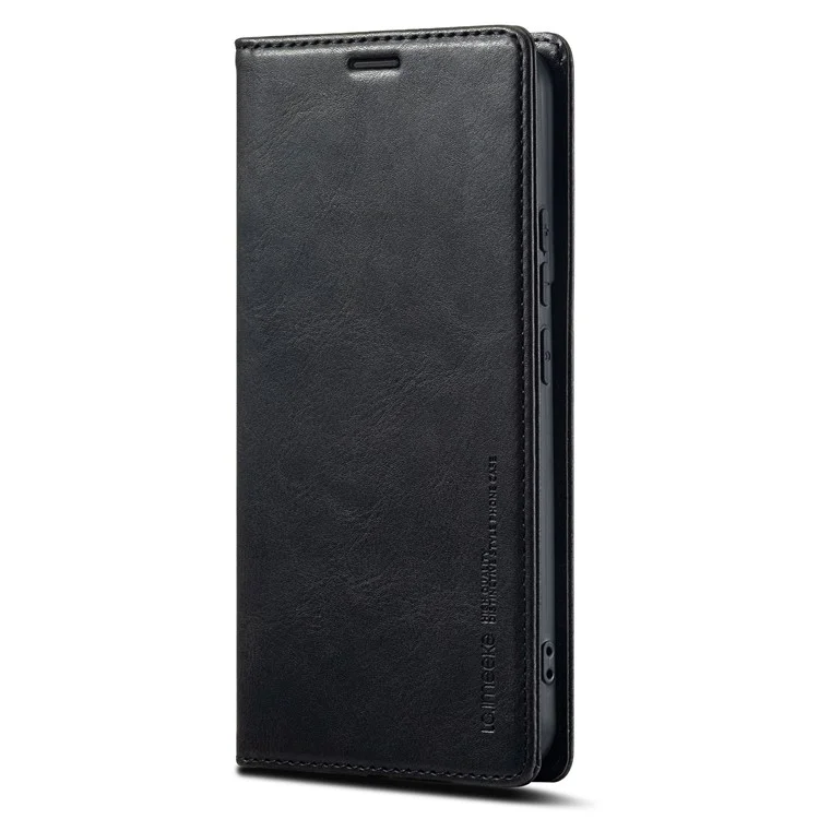 LC.IMEEKE For Samsung Galaxy S21+ 5G Shockproof PU Leather RFID Blocking Phone Case Wallet Stand Auto Closing Magnetic Phone Cover - Black