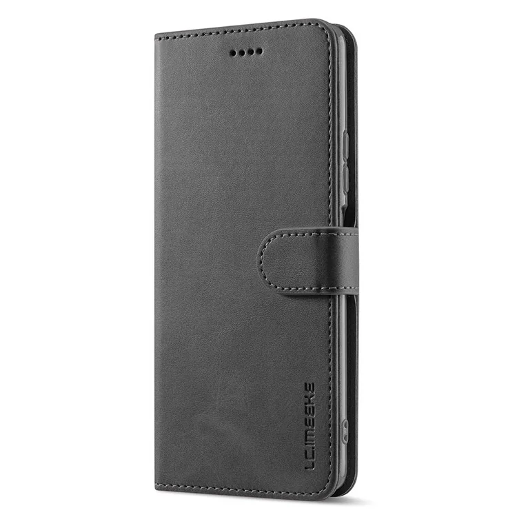 LC.IMEEKE para Xiaomi 12T 5G / Redmi K50 Ultra 5G / 12T Pro 5G Calf Texture PU Leather Phone Stand Case Magnetic Clasp Wallet Phone Cover - Preto