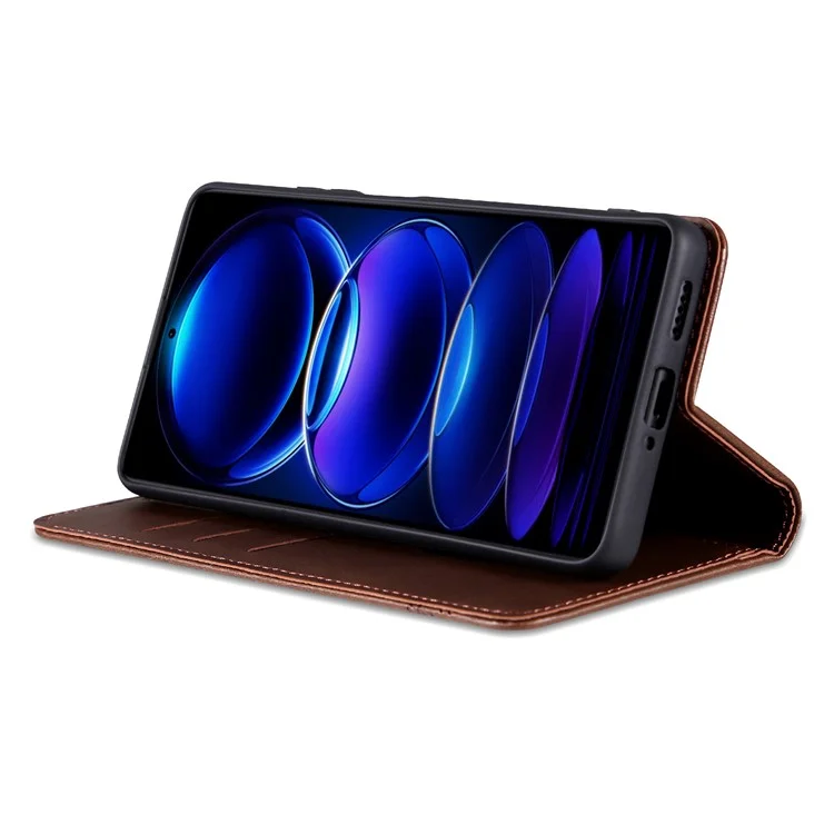 AZNS Para Honor Play 60 5G Funda Textura de Piel de Vaca Billetera de Cuero PU - Café