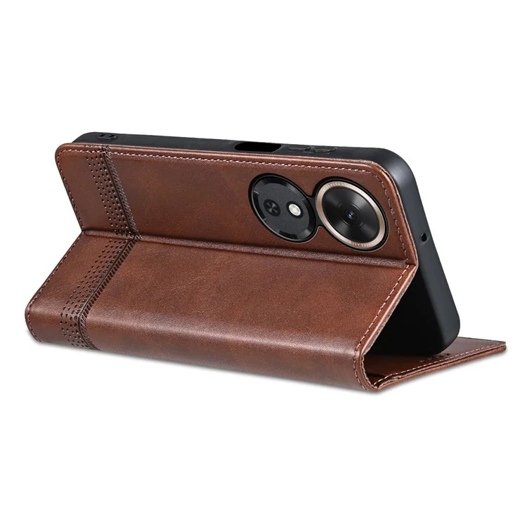 AZNS Para Honor Play 60 5G Funda Textura de Piel de Vaca Billetera de Cuero PU - Café