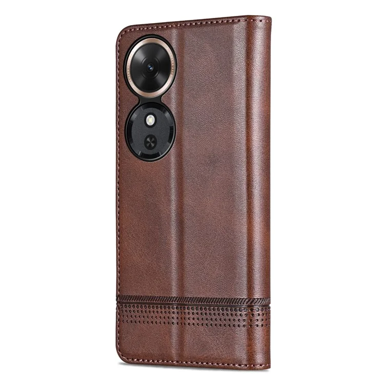 AZNS Para Honor Play 60 5G Funda Textura de Piel de Vaca Billetera de Cuero PU - Café