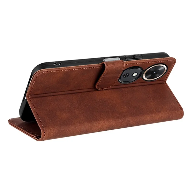 AZNS Per Honor Play 60 5G Cover in Pelle Portafoglio per Telefono - Marrone