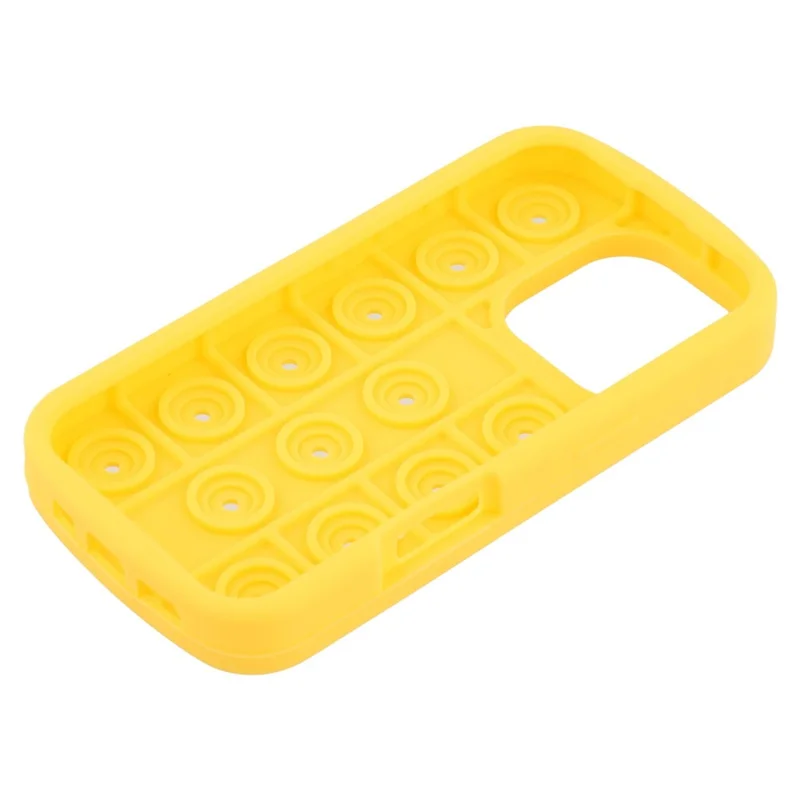For iPhone 16 Pro Silicone Case Multi Hole Design Shockproof Phone Back Cover - Yellow