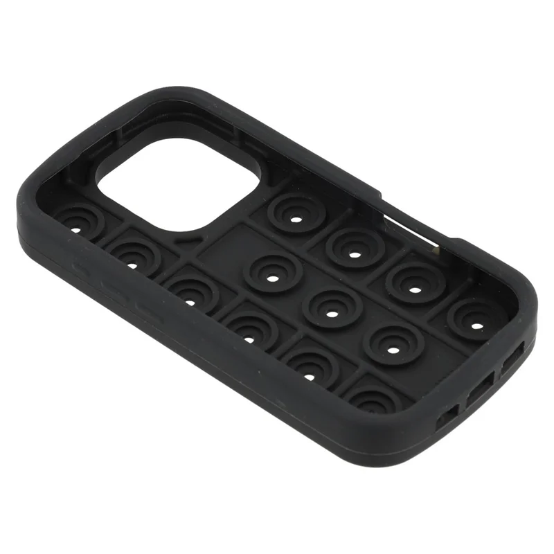 For iPhone 16 Pro Max Silicone Case Multi Hole Design Shockproof Phone Back Cover - Black