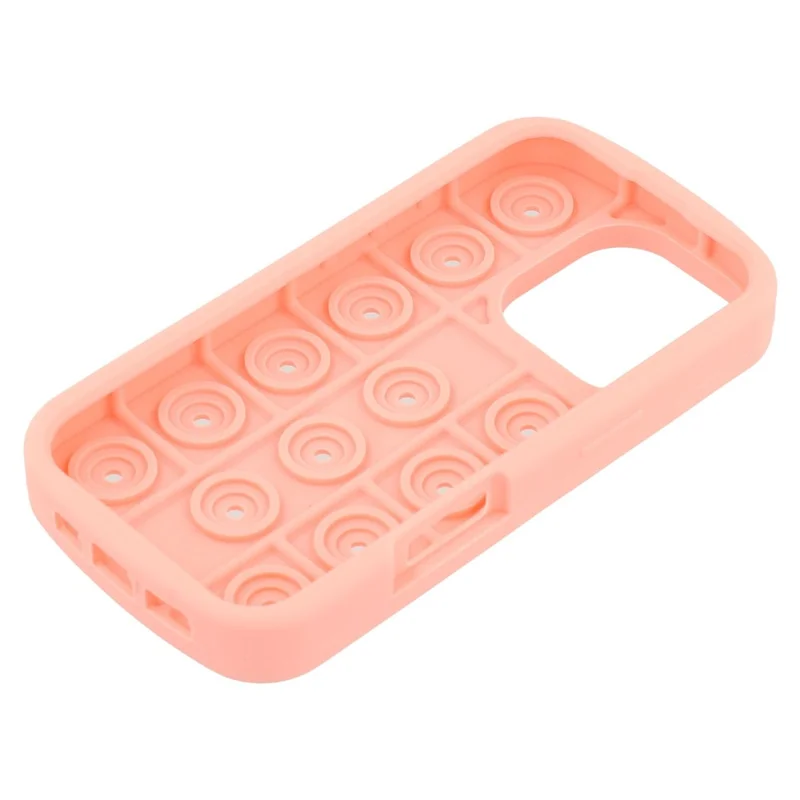 For iPhone 16 Pro Max Silicone Case Multi Hole Design Shockproof Phone Back Cover - Pink