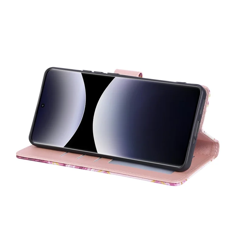 For Xiaomi Redmi Note 14 Pro 4G Case Lacquered Marble Pattern Leather Phone Cover - Purple