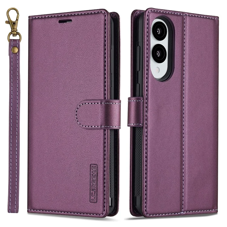 LC.IMEEKE Serie L2 per Cover Samsung Galaxy S25 Edge - Custodia Portafoglio in Pelle Magnetica Staccabile - Viola