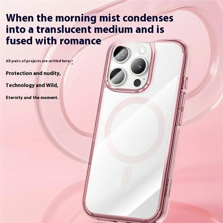 BENKS Magnetische Hülle für iPhone 16 Pro Max, kompatibel mit MagSafe, stoßfest, TPU + PC Rückseite - Rosa