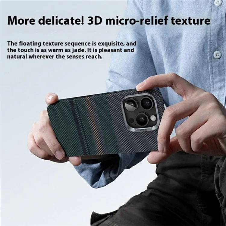 BENKS For iPhone 16 Pro Max Magnetic Case Kevlar Fiber Phone Back Cover Floating Weave Design - Aurora