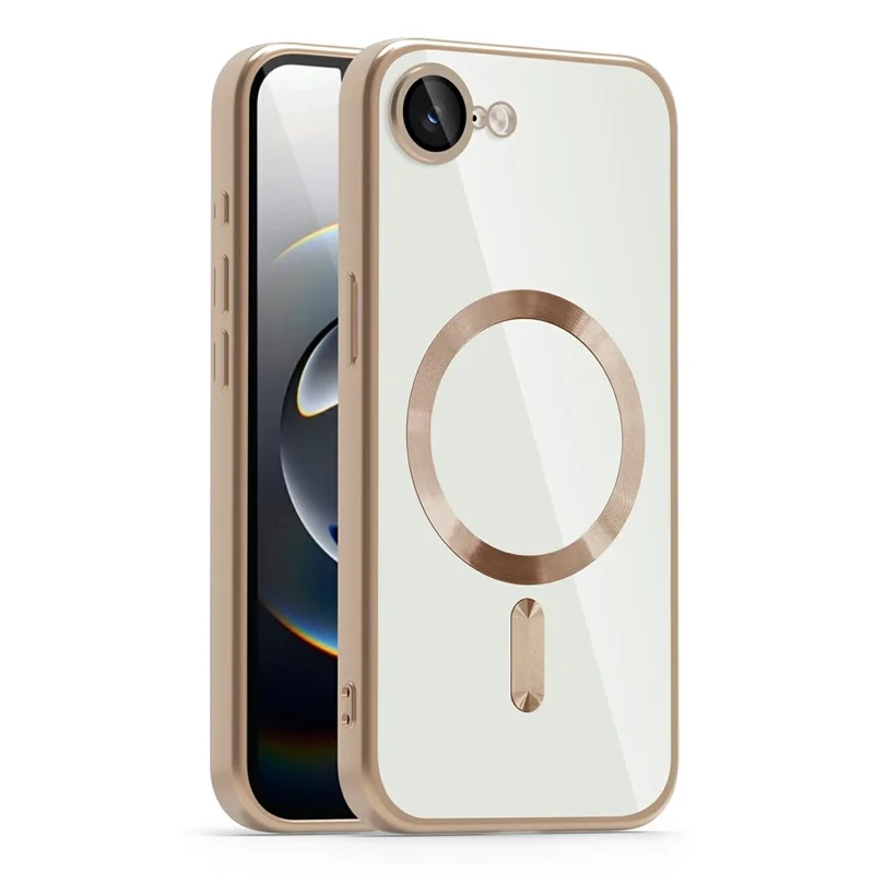 For iPhone 17e / 16e Case Compatible with MagSafe TPU + PC Clear Back Cover - Desert Gold