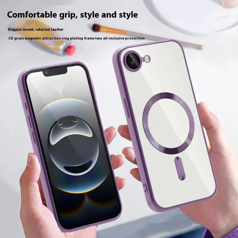 For iPhone 17e / 16e Case Compatible with MagSafe TPU + PC Clear Back Cover - Desert Gold