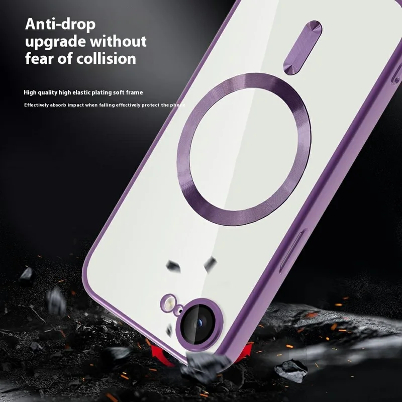 For iPhone 17e / 16e Case Compatible with MagSafe TPU + PC Clear Back Cover - Desert Gold