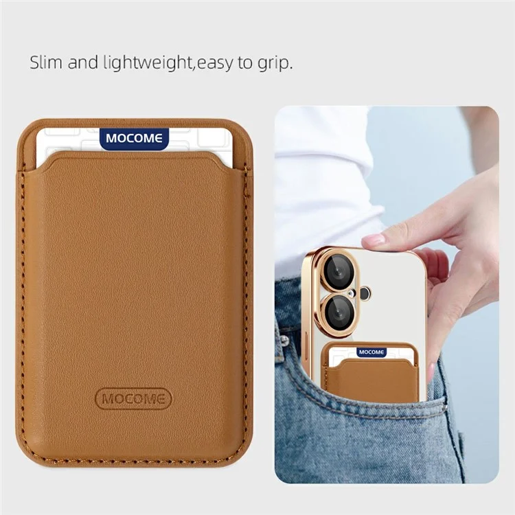 For iPhone 16 Plus Case Compatible with MagSafe TPU + PC Mobile Cover with Card Bag - Brown