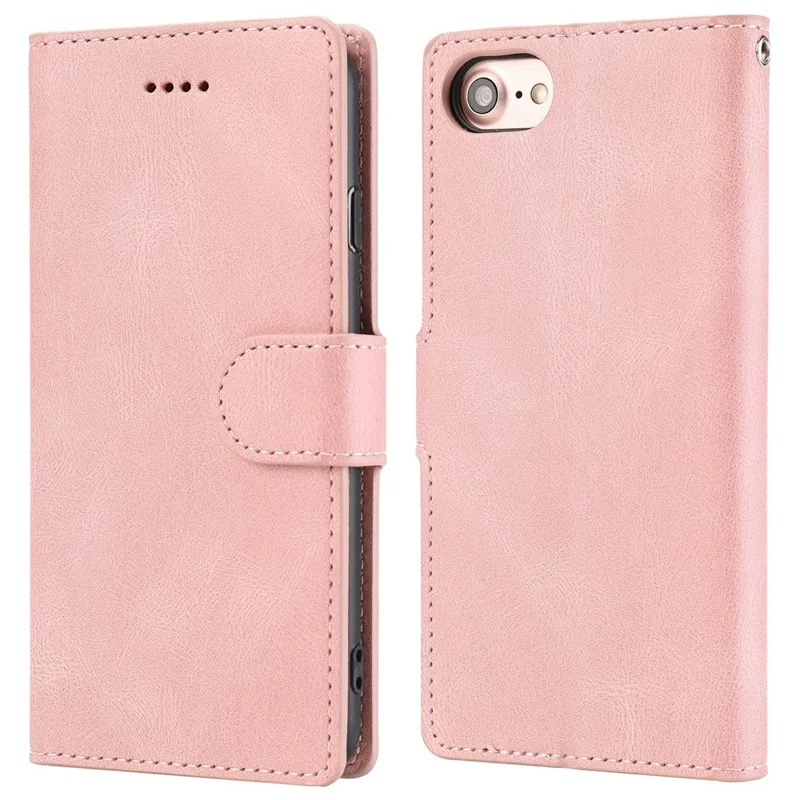 For iPhone 16e Case PU Leather Phone Cover with Wallet Stand - Pink