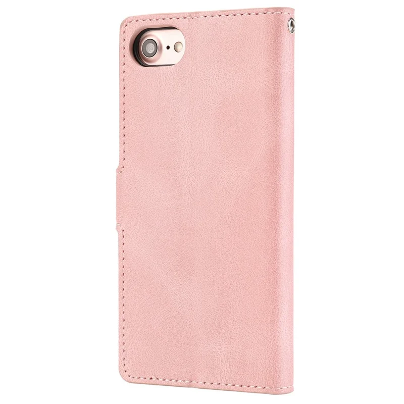 For iPhone 16e Case PU Leather Phone Cover with Wallet Stand - Pink