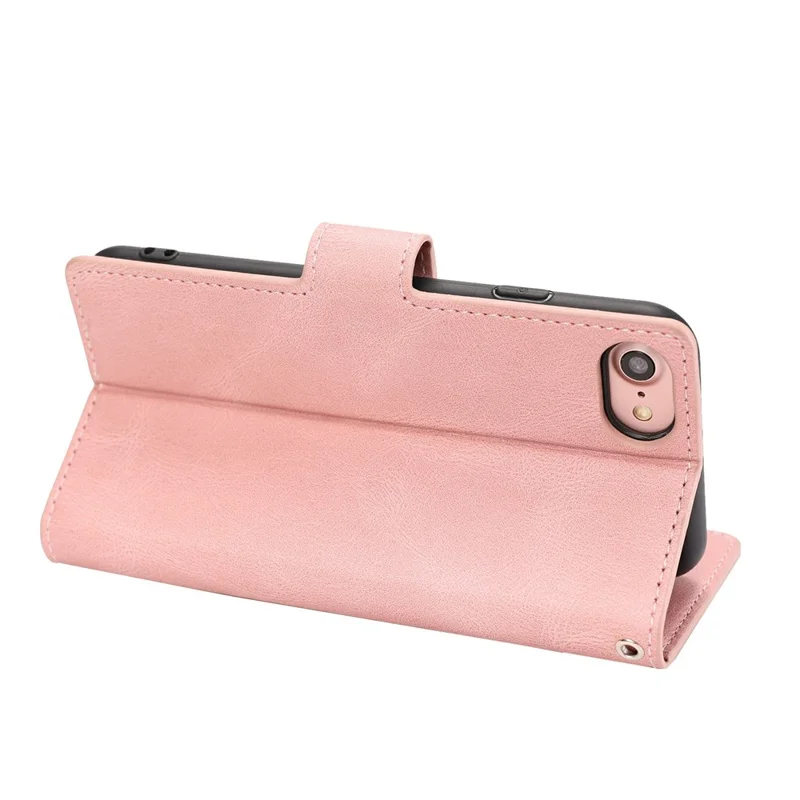 For iPhone 16e Case PU Leather Phone Cover with Wallet Stand - Pink