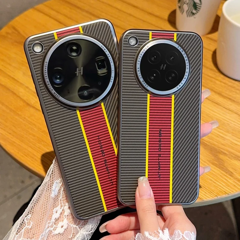 Чехол для Oppo Find X8s 5G с текстурой волокна, кожаный + ПК корпус для телефона