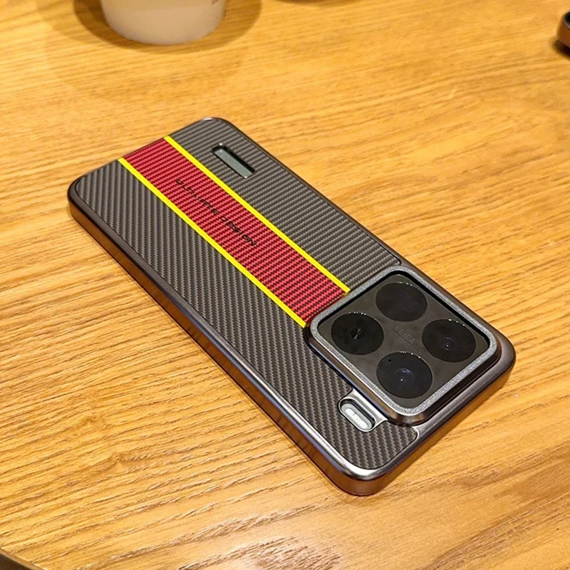 Voor Xiaomi 15 Hoesje Vezelstructuur Leer + PC Telefoonhoes