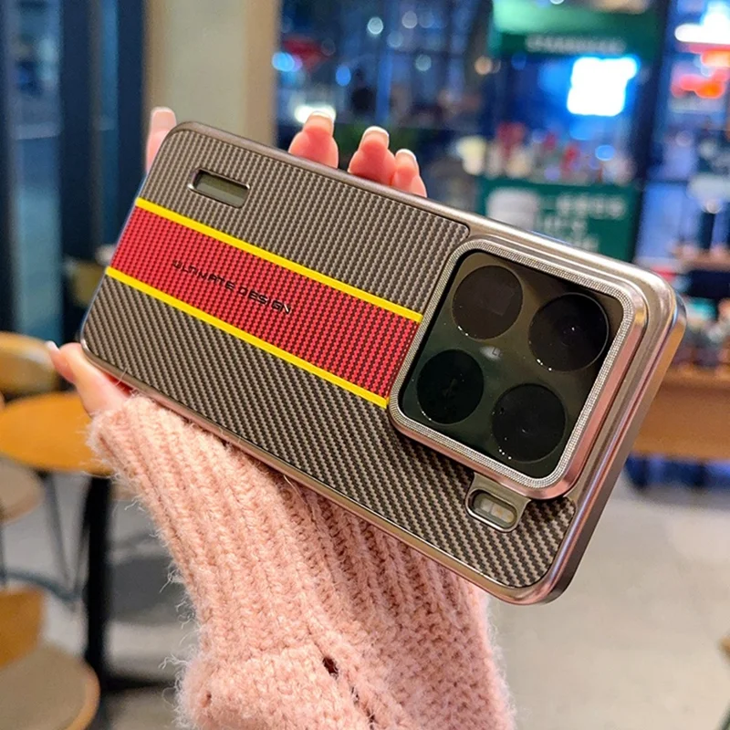 Voor Xiaomi 15 Hoesje Vezelstructuur Leer + PC Telefoonhoes